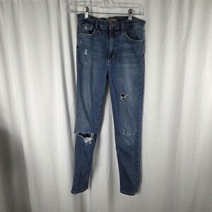 Joe's Jeans Skinny Jeans Womens 26 Blue High Rise Crop Distressed Stretch Denim